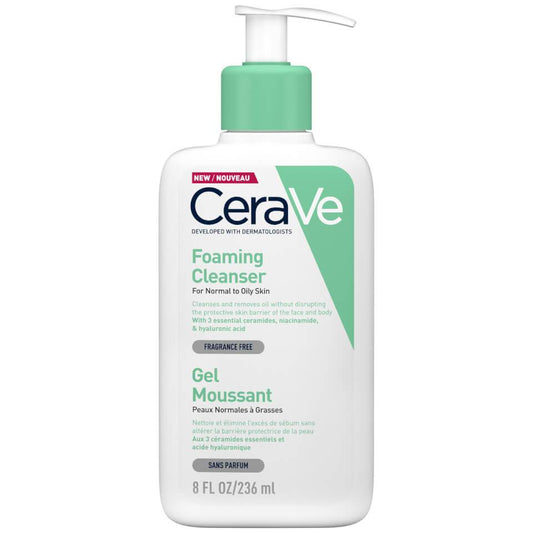 CERAVE Foaming Cleanser with Niacinamide for Normal to Oily Skin