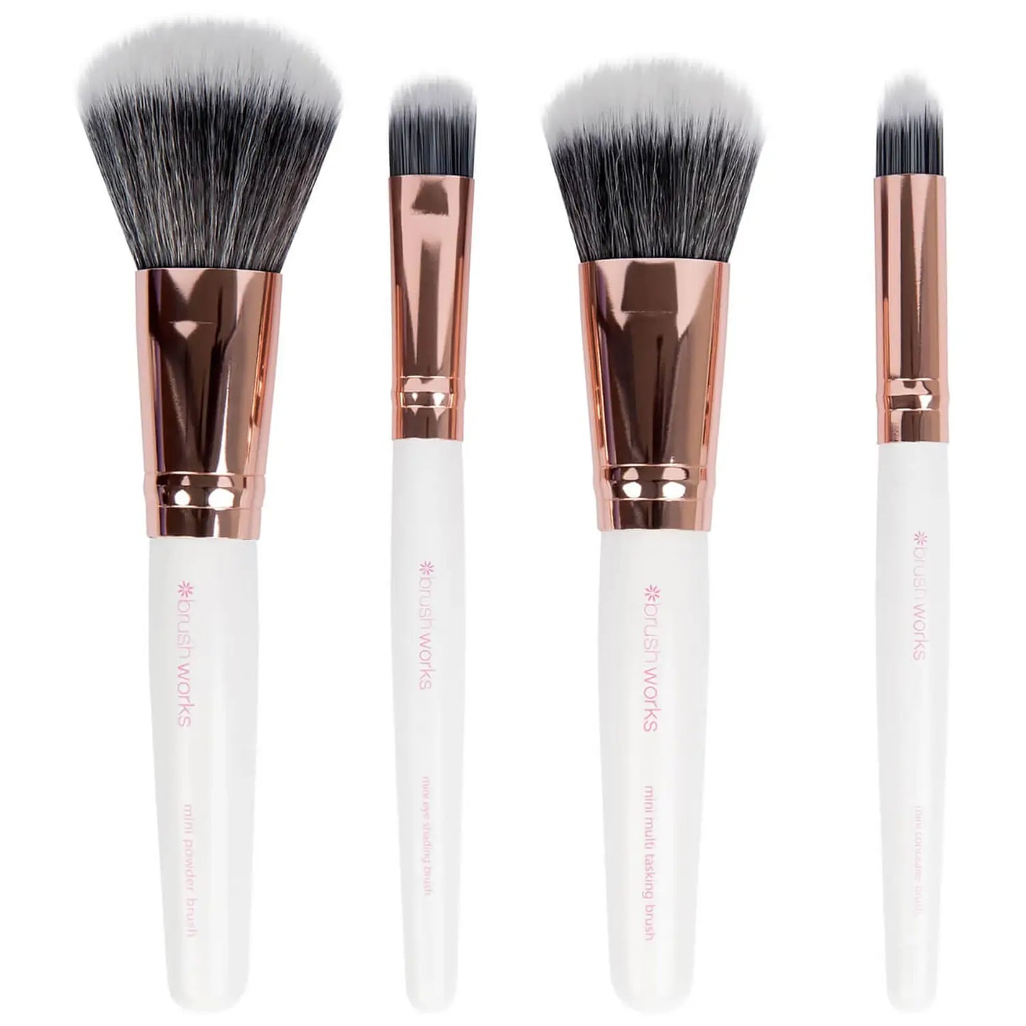 BRUSH WORKS Travel Brush Set - White/Gold