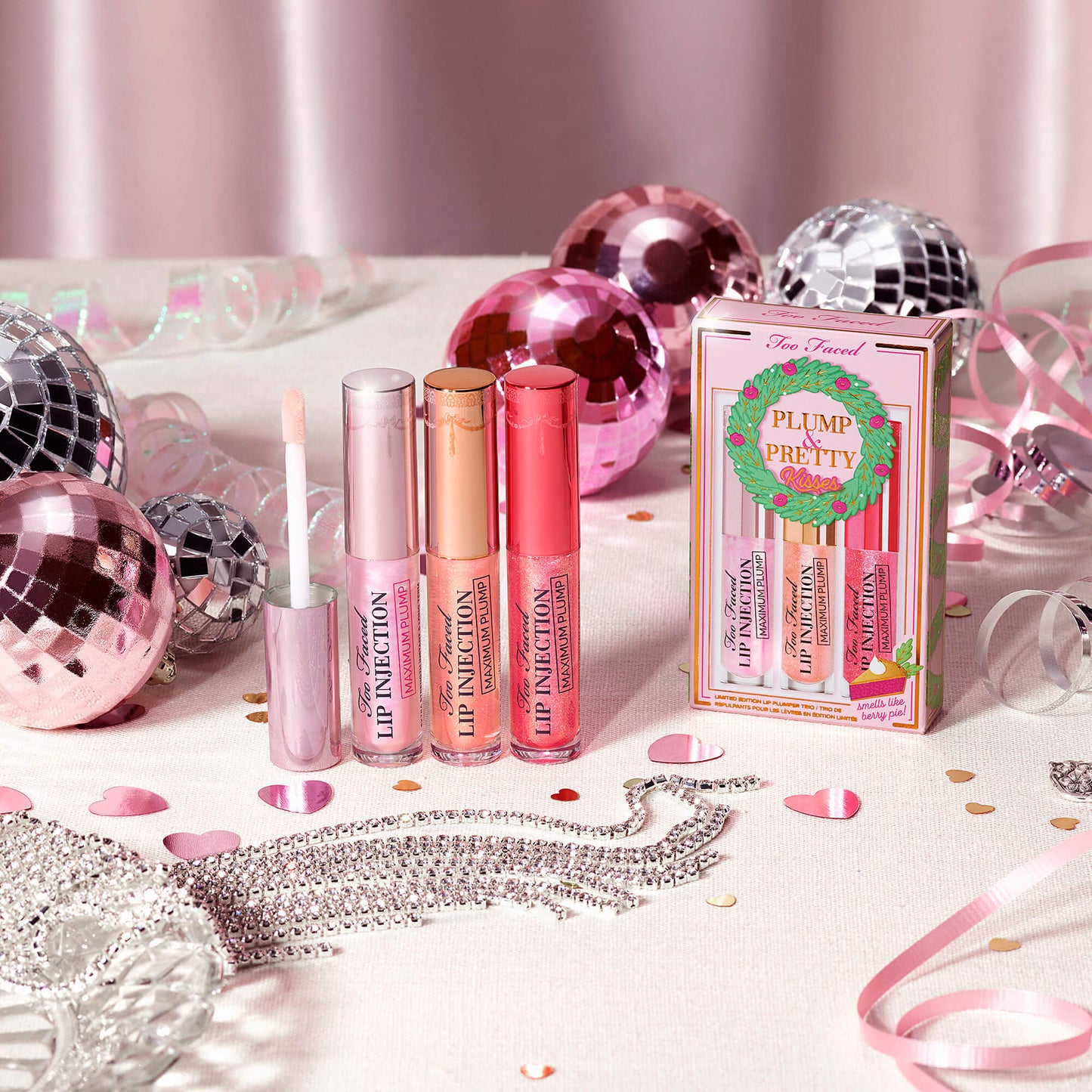 TOO FACED Plump & Pretty Kisses: Travel Size Lip Plumper Gloss Trio Set