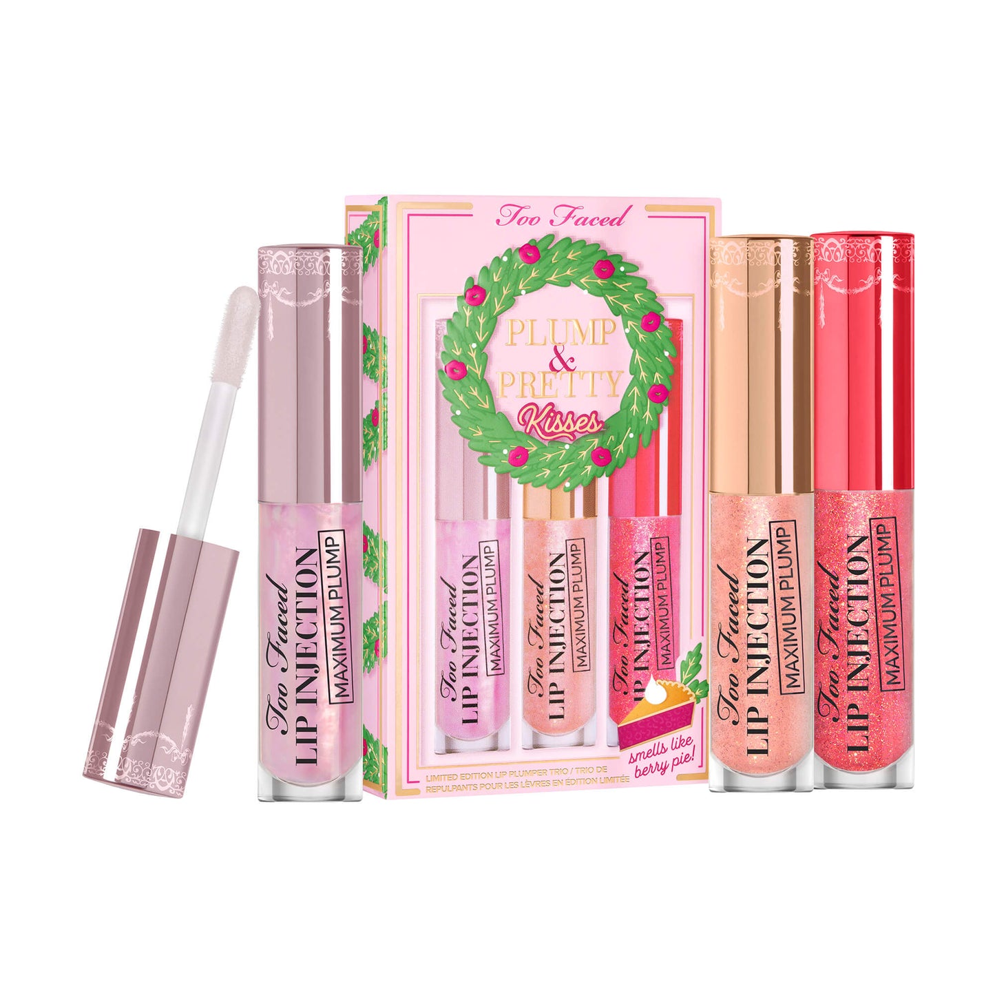 TOO FACED Plump & Pretty Kisses: Travel Size Lip Plumper Gloss Trio Set